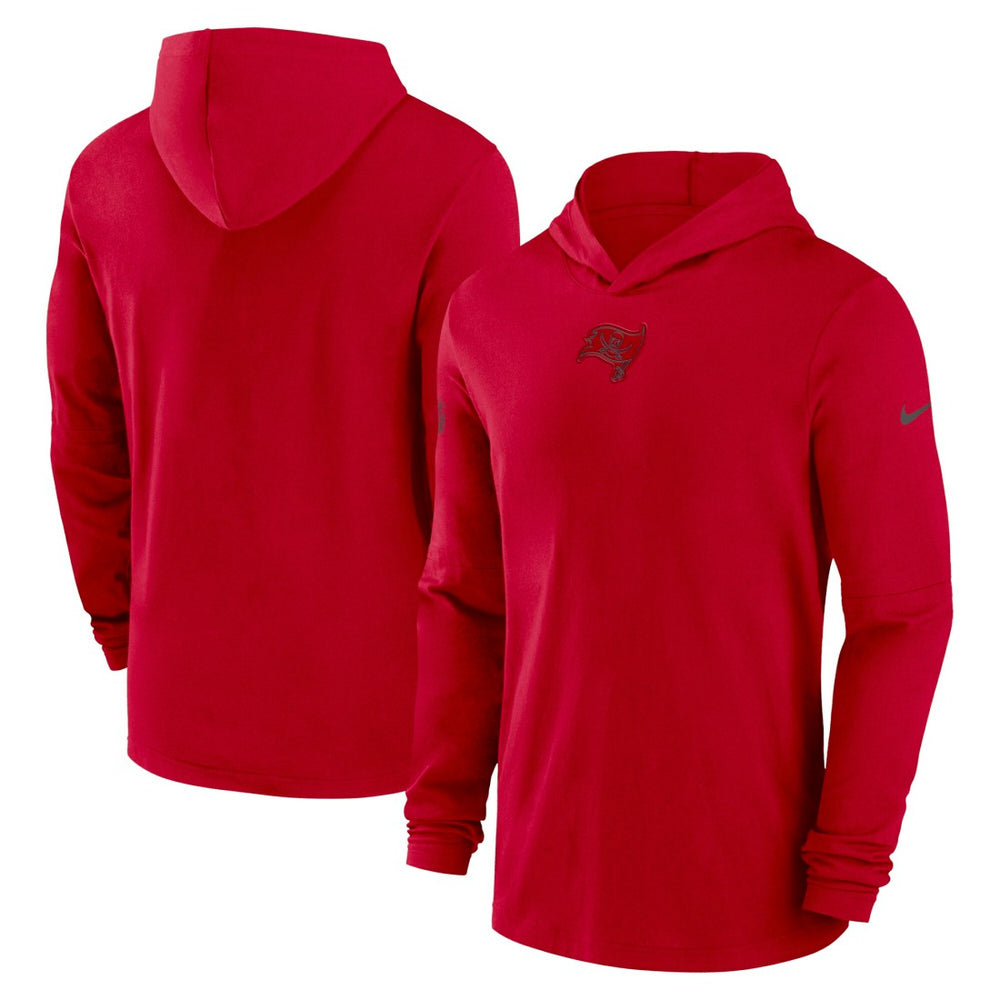 Tampa Bay Buccaneers Sideline Performance Long Sleeve Hoodie T-Shirt - Red - Nike