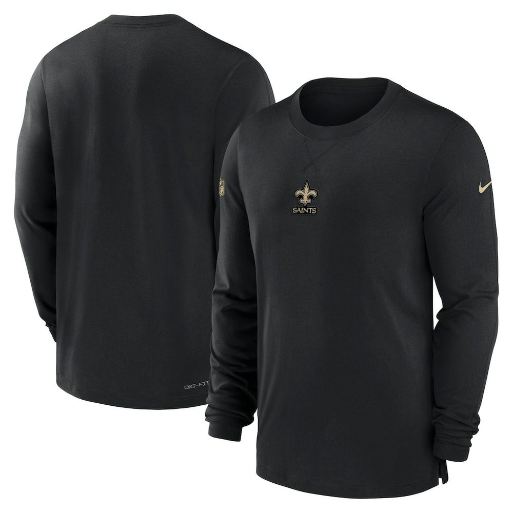 New Orleans Saints 2023 Sideline Performance Long Sleeve T-Shirt - Black - Nike
