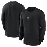 New Orleans Saints 2023 Sideline Performance Long Sleeve T-Shirt - Black - Nike