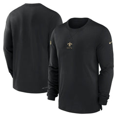 New Orleans Saints 2023 Sideline Performance Long Sleeve T-Shirt - Black - Nike