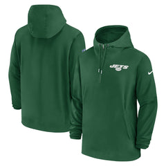 New York Jets Sideline Half-Zip Hoodie - Green - Nike