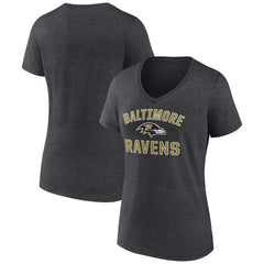Baltimore Ravens Women's Victory Arch Team V-Neck T-Shirt - Charcoal - NFL