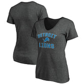 Detroit Lions Women's Victory Arch Team V-Neck T-Shirt - Charcoal - NFL