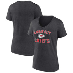 Kansas City Chiefs Women's Victory Arch Team V-Neck T-Shirt - Charcoal - NFL