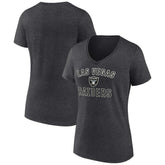 Las Vegas Raiders Women's Victory Arch Team V-Neck T-Shirt - Charcoal - NFL