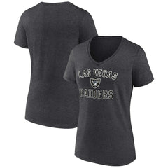 Las Vegas Raiders Women's Victory Arch Team V-Neck T-Shirt - Charcoal - NFL