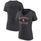 Minnesota Vikings Women's Victory Arch Team V-Neck T-Shirt - Charcoal - NFL