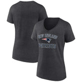 New England Patriots Women's Victory Arch Team V-Neck T-Shirt - Charcoal - NFL
