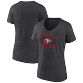 San Francisco 49ers Women's Victory Arch Team V-Neck T-Shirt - Charcoal - NFL