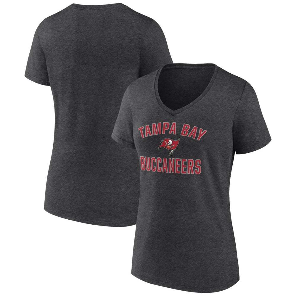 Tampa Bay Buccaneers Women's Victory Arch Team V-Neck T-Shirt - Charcoal - NFL