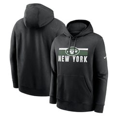 New York Jets Club Fleece Pullover Hoodie - Black - Nike