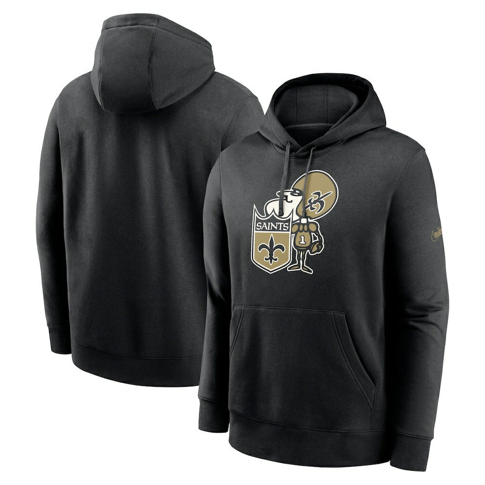 New Orleans Saints Rewind Club Pullover Hoodie - Black - Nike