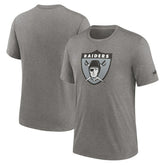 Las Vegas Raiders Rewind Logo Tri-Blend T-Shirt - Heather Charcoal - Nike