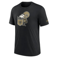 New Orleans Saints Rewind Logo Tri-Blend T-Shirt - Black - Nike