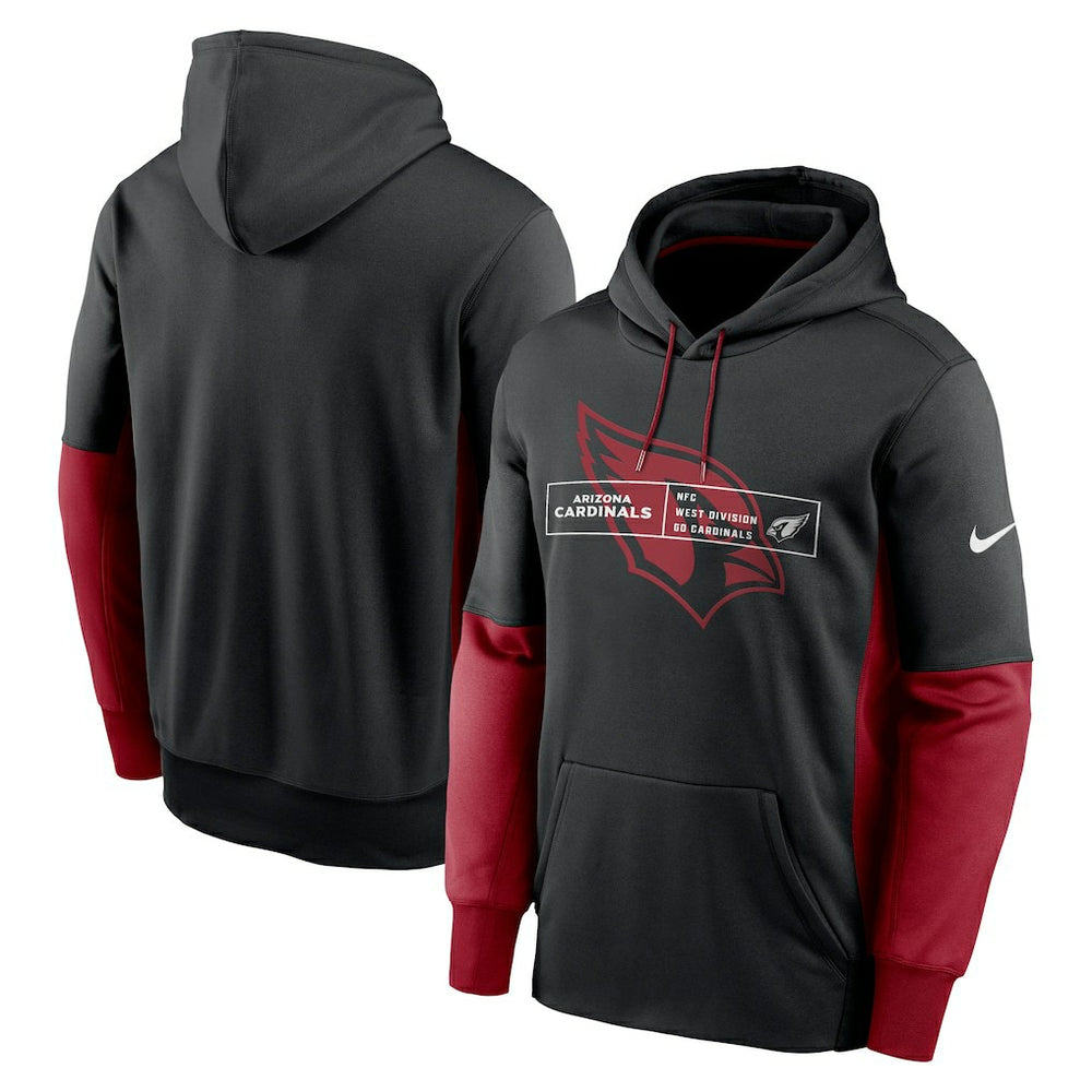 Arizona Cardinals Color Block Fleece Performance Pullover Hoodie - Black - Nike