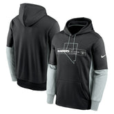 Las Vegas Raiders Color Block Fleece Performance Pullover Hoodie - Black - Nike
