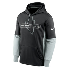 Las Vegas Raiders Color Block Fleece Performance Pullover Hoodie - Black - Nike