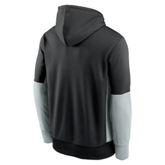 Las Vegas Raiders Color Block Fleece Performance Pullover Hoodie - Black - Nike