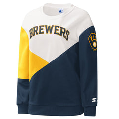 Milwaukee Brewers Starter Women's Shutout Pullover Sweatshirt Discount