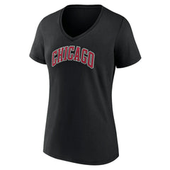 Chicago Bulls Women's Alternate Logo V-Neck T-Shirt Black