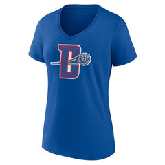 Detroit Pistons Women's Alternate Logo V-Neck T-Shirt Royal