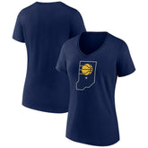 Indiana Pacers Women's Alternate Logo V-Neck T-Shirt Navy