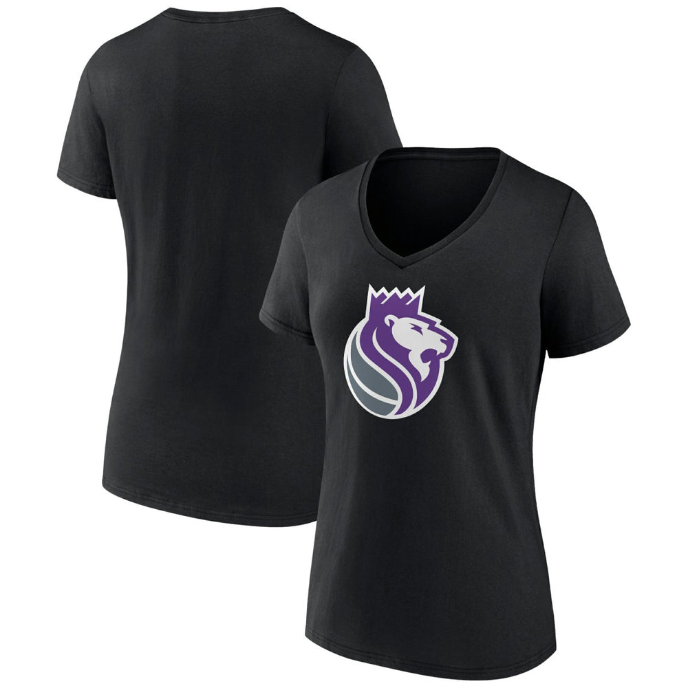 Sacramento Kings Women's Alternate Logo V-Neck T-Shirt Black