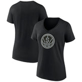 San Antonio Spurs Women's Alternate Logo V-Neck T-Shirt Black