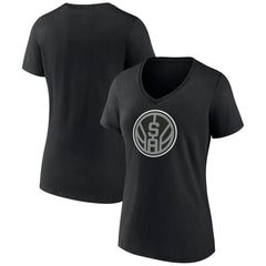 San Antonio Spurs Women's Alternate Logo V-Neck T-Shirt Black