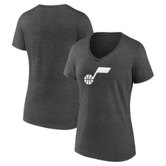Utah Jazz Women's Logo V-Neck T-Shirt Charcoal