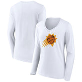 Phoenix Suns Women's Alternate Logo V-Neck Long Sleeve T-Shirt White