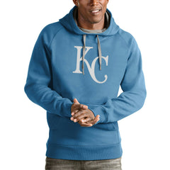 Kansas City Royals Antigua Victory Pullover Team Logo Hoodie Outlet