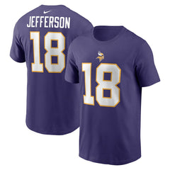 Justin Jefferson Minnesota Vikings Classic Player Name & Number T-Shirt - Purple - Nike