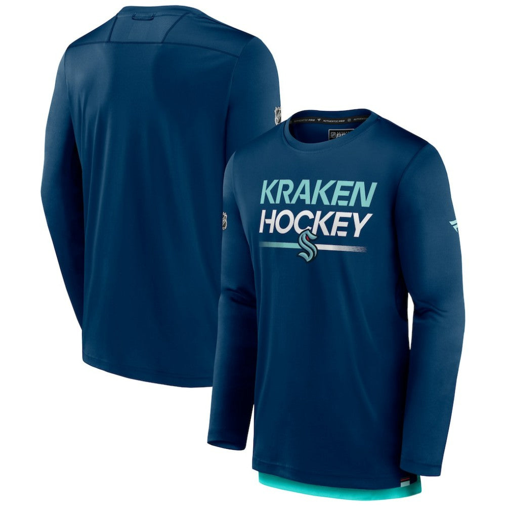 Seattle Kraken Fanatics Authentic Pro Long Sleeve T-Shirt - Deep Sea Blue | Fanatics online