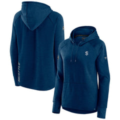 Seattle Kraken Fanatics Women's Authentic Pro Pullover Hoodie - Heather Deep Sea Blue | Fanatics on sale