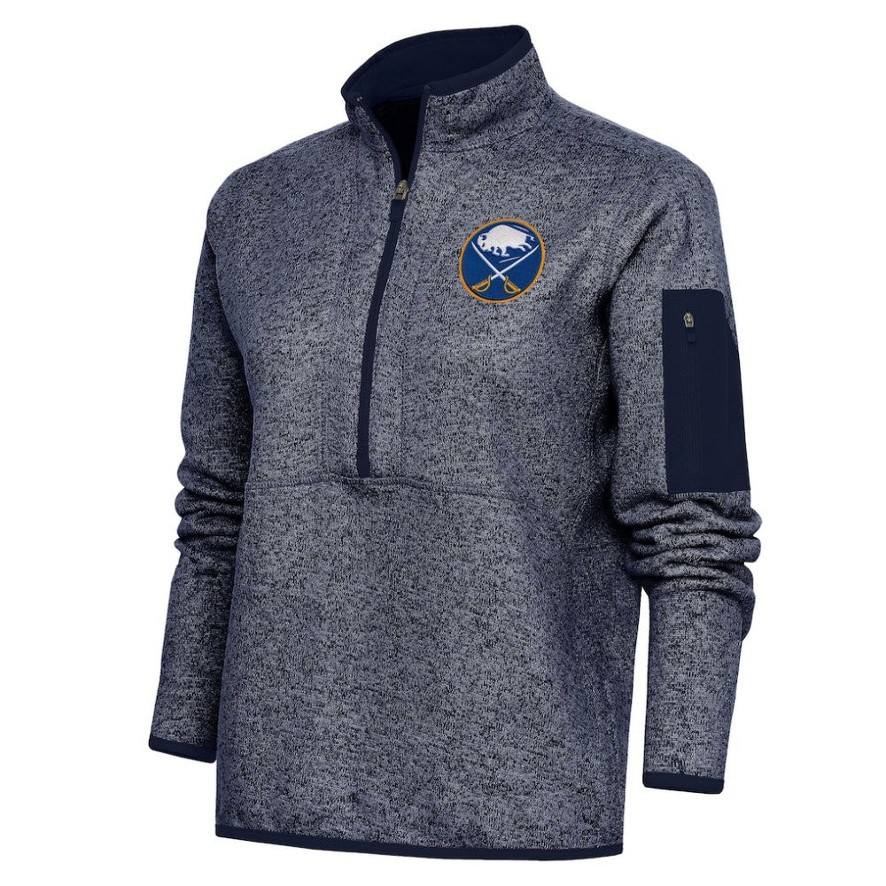 Buffalo Sabres Antigua Women's Team Logo Fortune Quarter-Zip Jacket - Heather Navy | NHL sale