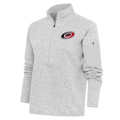 Carolina Hurricanes Antigua Women's Team Logo Fortune Quarter-Zip Jacket - Heather Gray | NHL near me