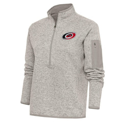 Carolina Hurricanes Antigua Women's Team Logo Fortune Quarter-Zip Jacket - Oatmeal | NHL on sale