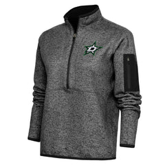 Dallas Stars Antigua Women's Team Logo Fortune Quarter-Zip Jacket - Heather Black | NHL on sale