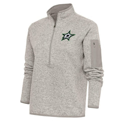 Dallas Stars Antigua Women's Team Logo Fortune Quarter-Zip Jacket - Oatmeal | NHL near me