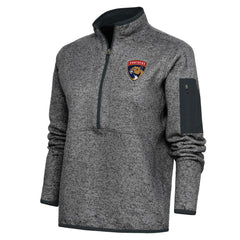 Florida Panthers Antigua Women's Team Logo Fortune Quarter-Zip Jacket - Heather Charcoal | NHL on sale