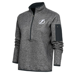Tampa Bay Lightning Antigua Women's Team Logo Fortune Quarter-Zip Jacket - Heather Charcoal | NHL discount