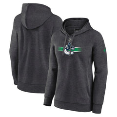 Vancouver Canucks Fanatics Women's Authentic Pro Core Secondary Fleece Pullover Hoodie - Heather Charcoal | Fanatics on sale