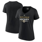 Boston Bruins Fanatics Women's Authentic Pro V-Neck T-Shirt - Black | Fanatics on sale