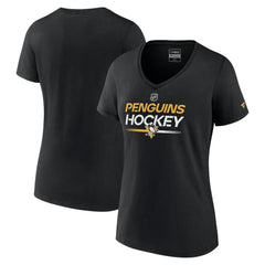 Pittsburgh Penguins Fanatics Women's Authentic Pro V-Neck T-Shirt - Black | Fanatics online