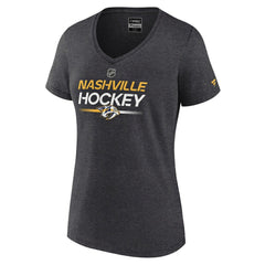 Nashville Predators Fanatics Women's Authentic Pro Primary V-Neck T-Shirt - Heather Charcoal | Fanatics discount