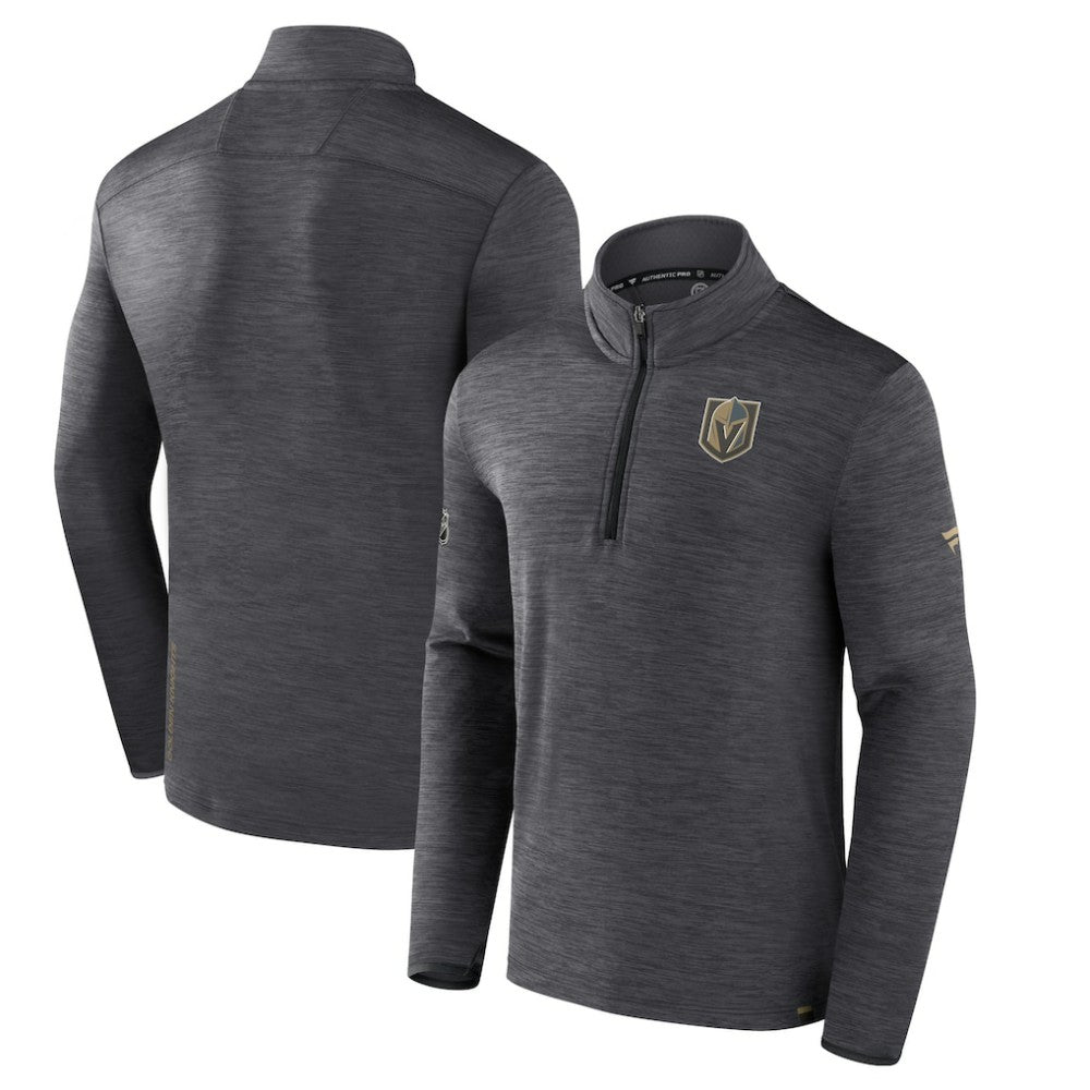 Vegas Golden Knights Fanatics Authentic Pro Quarter-Zip Pullover Top - Heather Charcoal | Fanatics Clearance