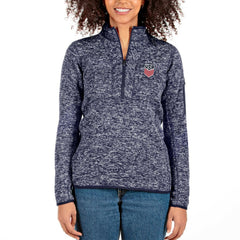 USWNT Antigua Women's Fortune Half-Zip Pullover Jacket Heather Navy