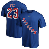 Adam Fox New York Rangers Fanatics Authentic Stack Name & Number T-Shirt - Blue | Fanatics sale