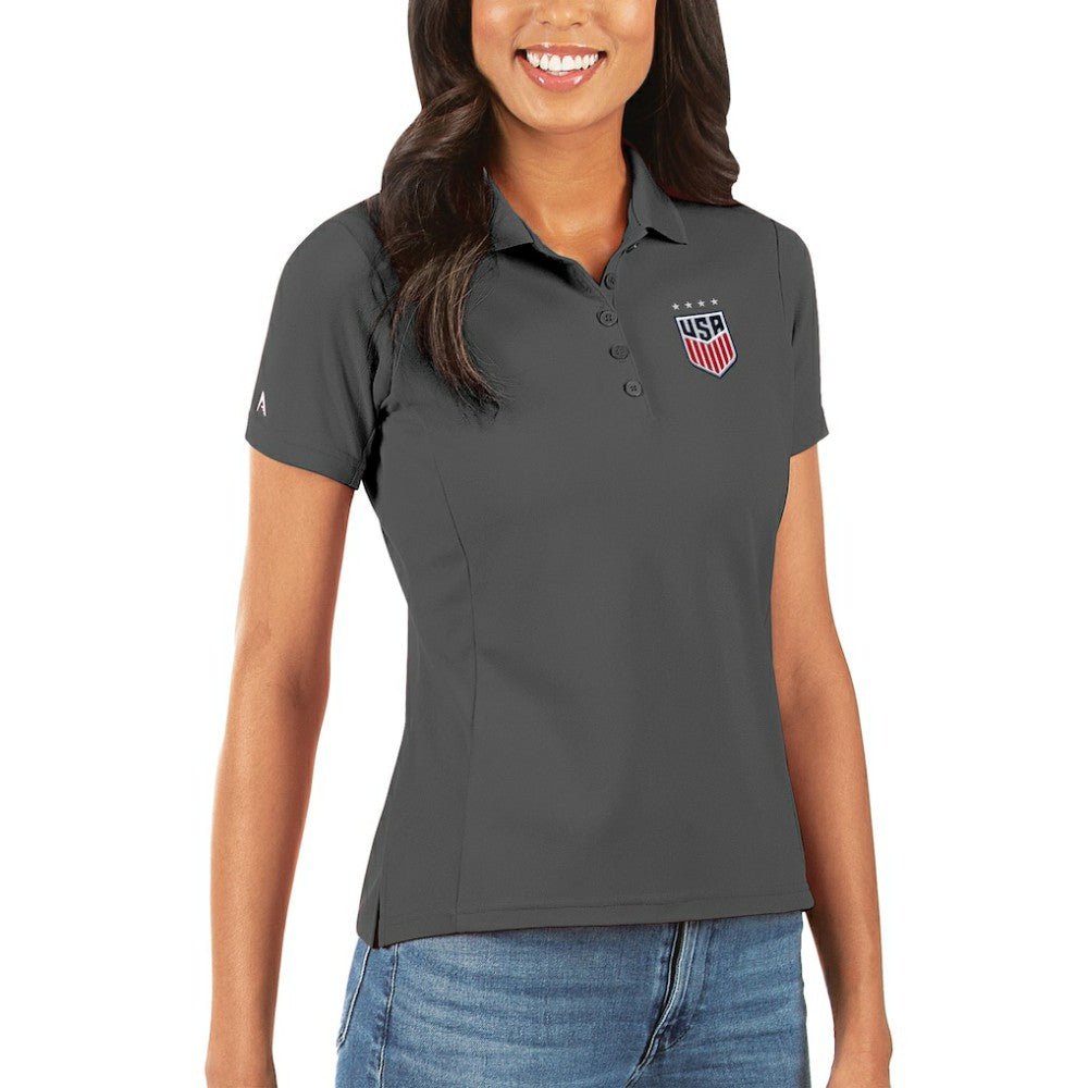 USWNT Antigua Women's Legacy Pique Polo Gray